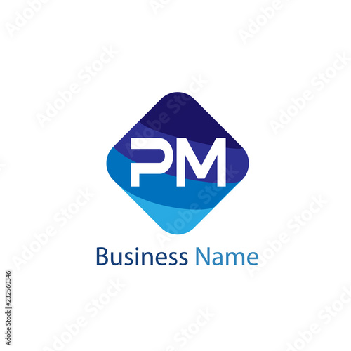Initial Letter PM Logo Template Design © Scooby