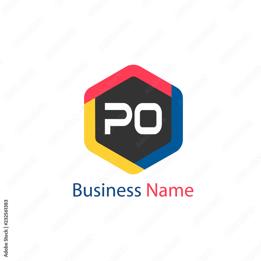Initial Letter PO Logo Template Design