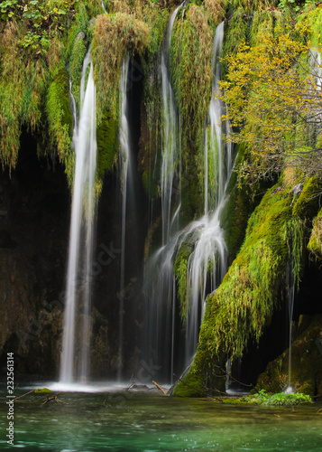 Awesome cute Waterfall in Plitvice National Park, Croatia