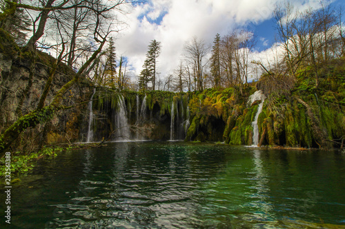 Fototapeta Naklejka Na Ścianę i Meble -  Awesome waterfall panorama in Plitvice Park, Croatia