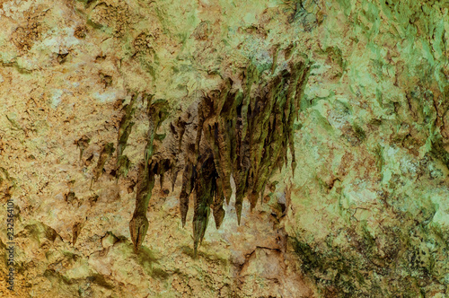 Inside of cave detail, close up stalactite. Heaven Cave in Turkey. photo