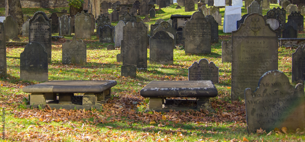 old cemetery in autumn, halifax, nova scotia