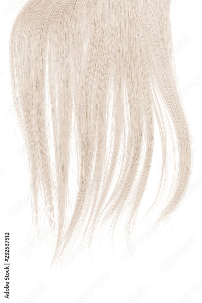 Naklejka premium Lush blond hair isolated on white background
