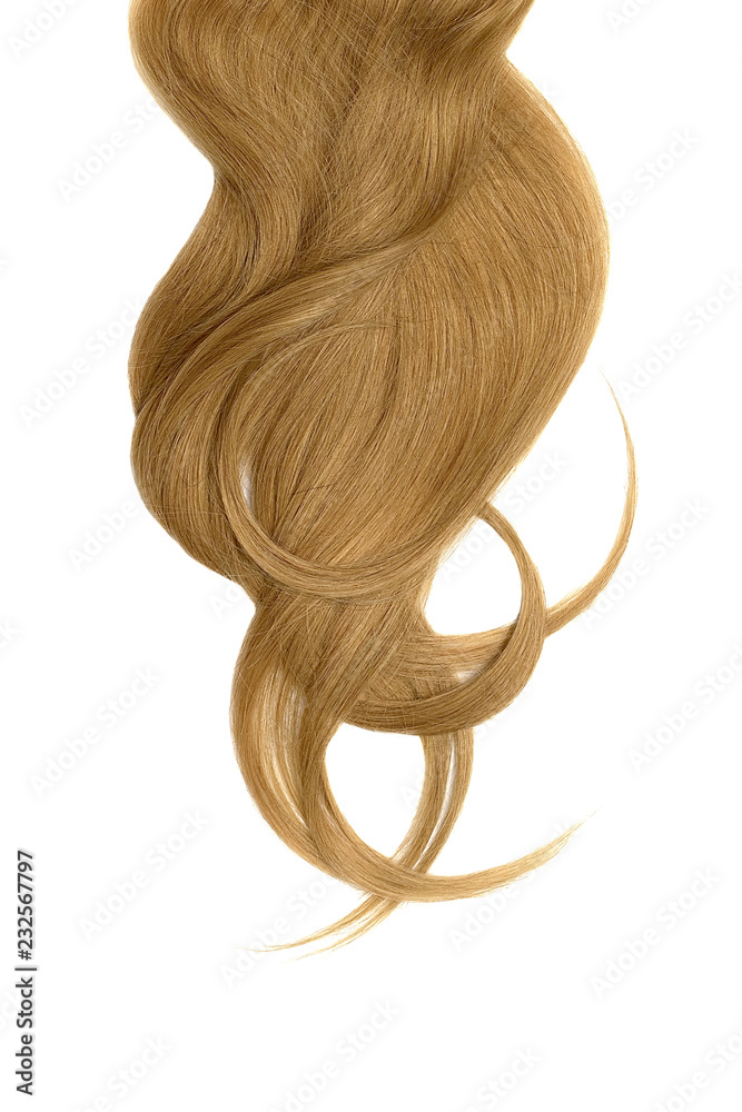 Brown natural hair, isolated on a white background