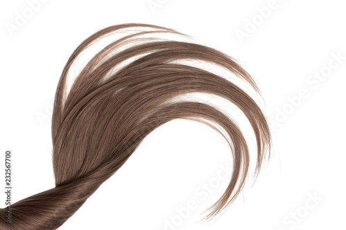 Brown natural hair, isolated on a white background
