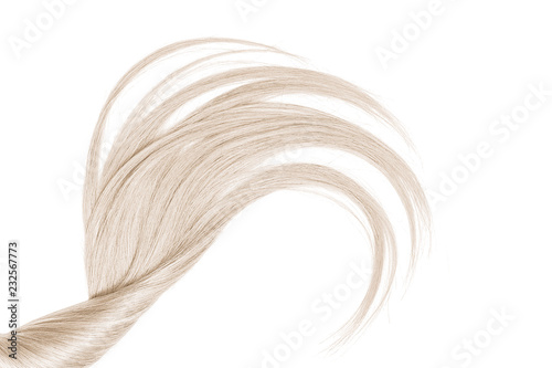 Blond natural hair, isolated on a white background