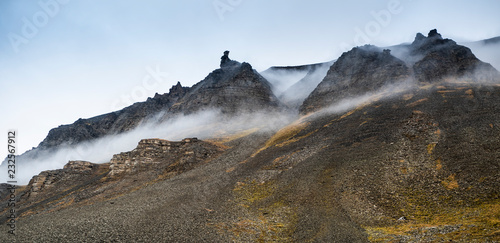 Northern sky and water of Svalbard