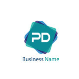Initial letter PD Logo Template Design
