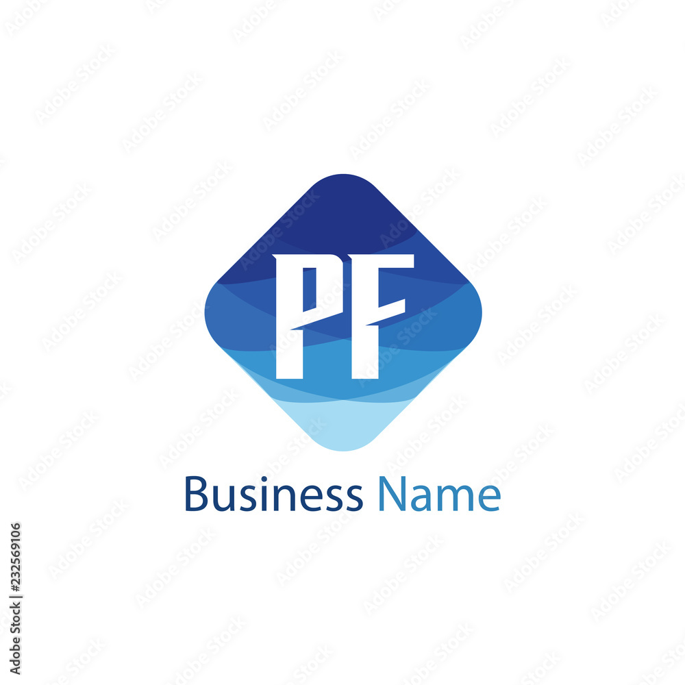 Initial letter PF Logo Template Design