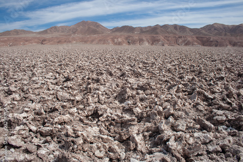 Rugged landscape of salt flats in Atacama desert, Salar de Atacama, Chile, South America