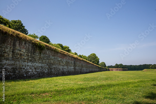 The famous walls of Lucca in Tuscany, Italy