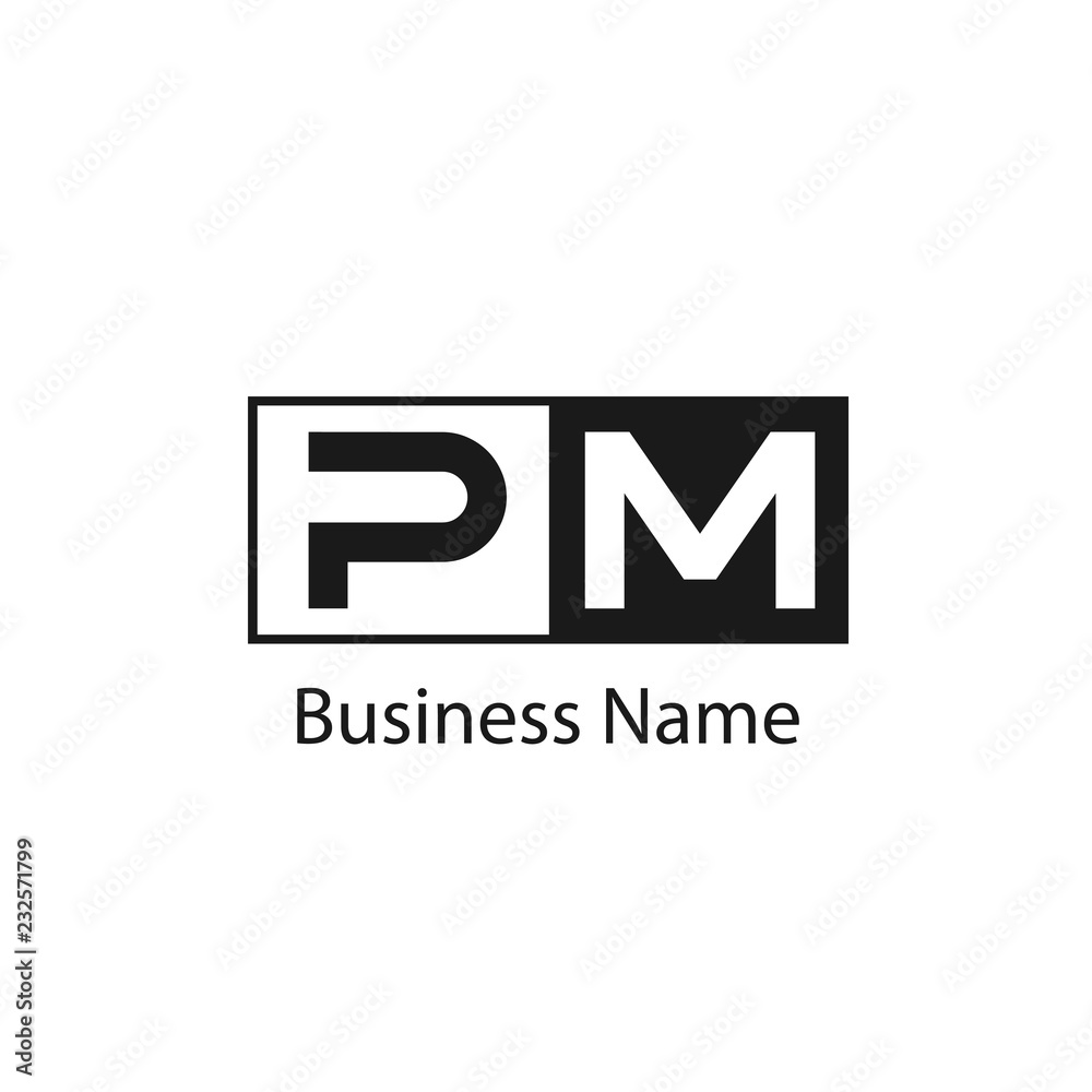 Initial letter PM Logo Template Design Stock Vector