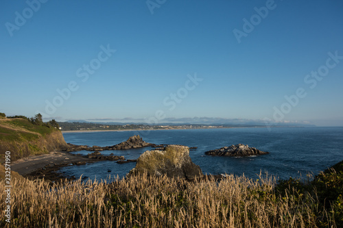 Oregon coastline in Newport Oregon from Yaquina Head Outstanding Natural Area along the Pacific Ocean coastline