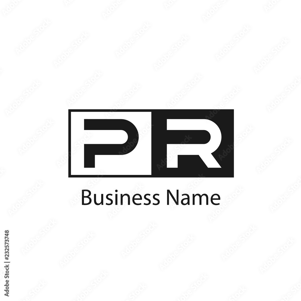 Initial letter PR Logo Template Design