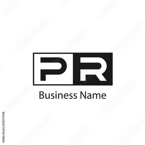 Initial letter PR Logo Template Design