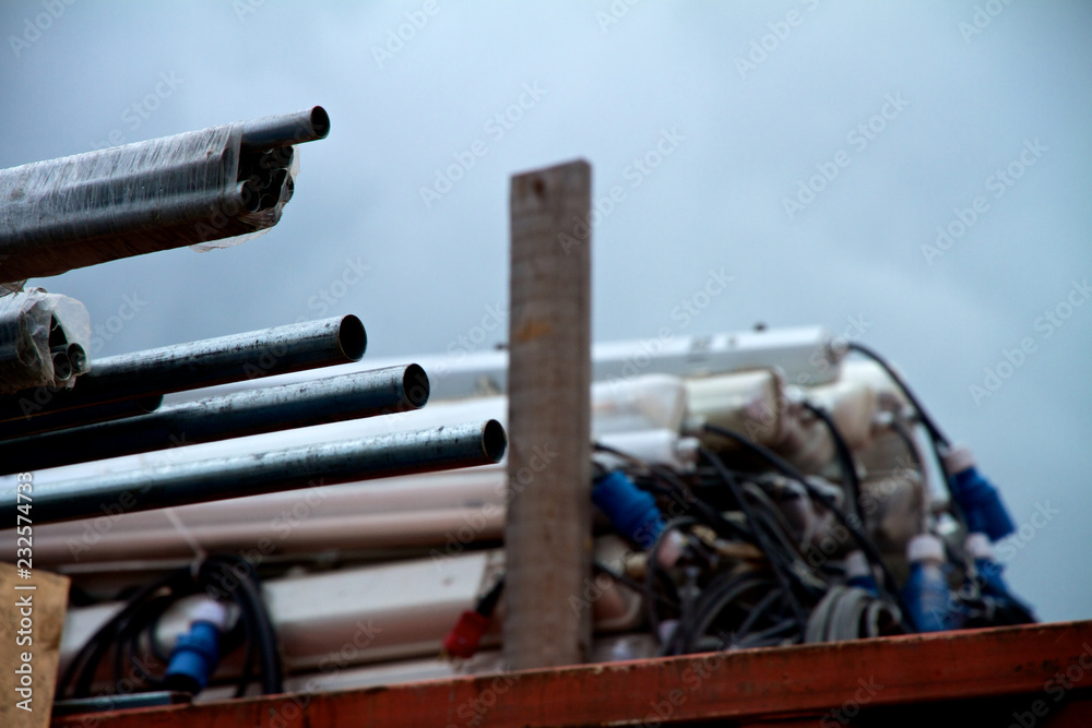 Obraz premium Pipes at construkction site