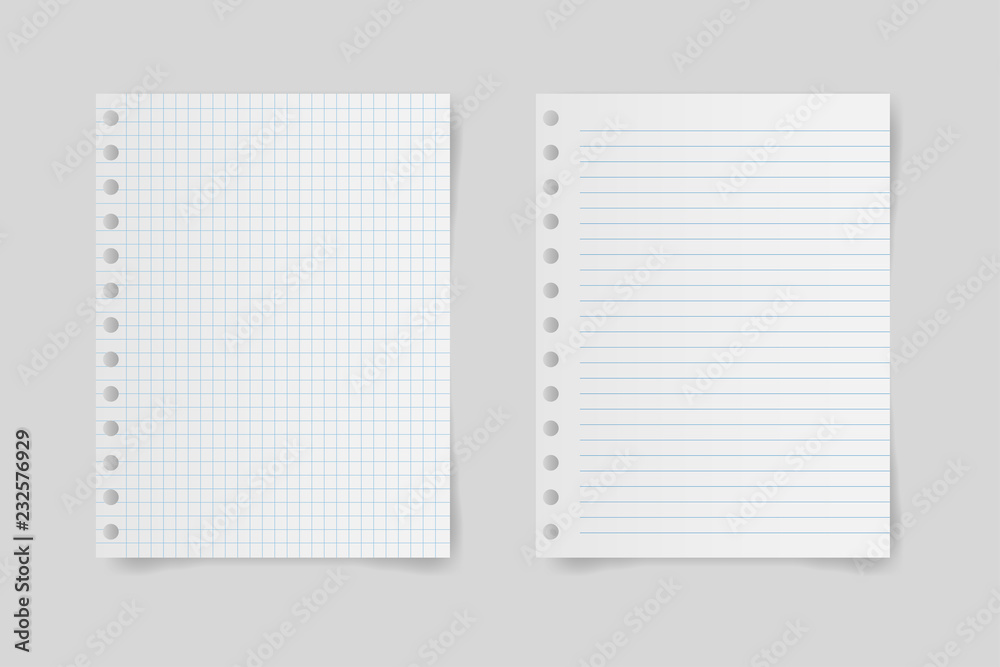 Blank note paper with space for text on gray background. Vector illustration Blank note paper with space for text on gray background. Vector illustration
