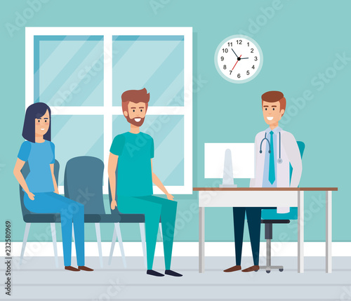 doctor and practitioner in consulting room