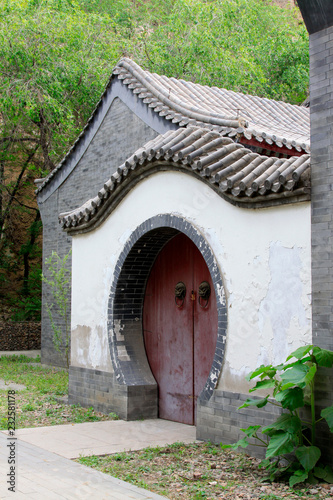 Gray temple architecture appearance