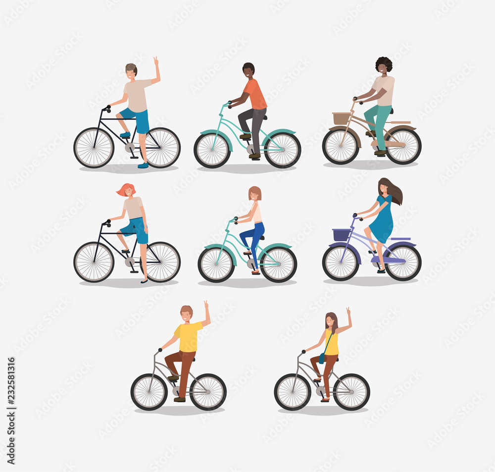 group of people on bicycle group of people on bicycle