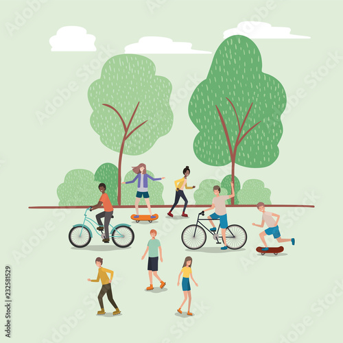 people practicing sports on the park