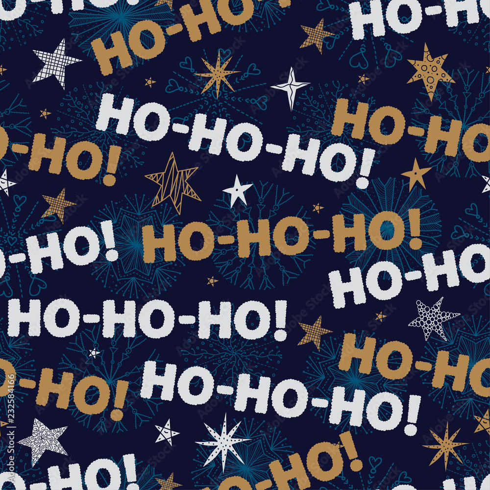 New year and christmas seamless pattern. Ho-ho-ho! Seamless pattern can be used for wallpaper, pattern fills, web page background, surface textures. New year and christmas seamless pattern. Ho-ho-ho! Seamless pattern can be used for wallpaper, pattern fills, web page background, surface textures.