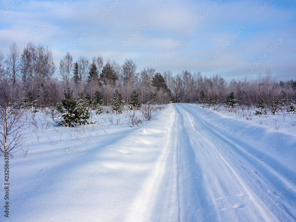 winter rural road