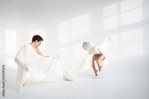 Emotional dance in white colors