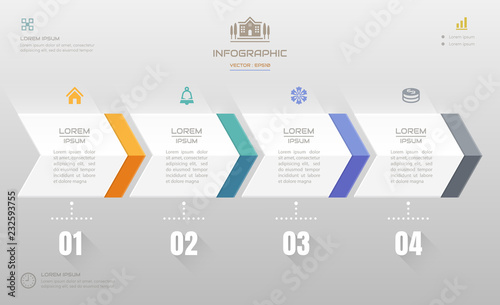 Infographics design template with icons, process diagram, vector eps10 illustration
