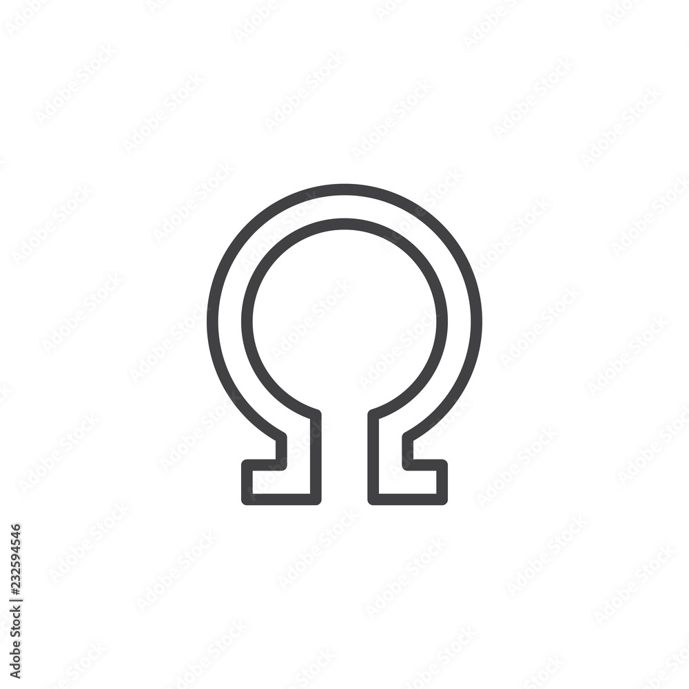 Omega letter outline icon. linear style sign for mobile concept and web ...