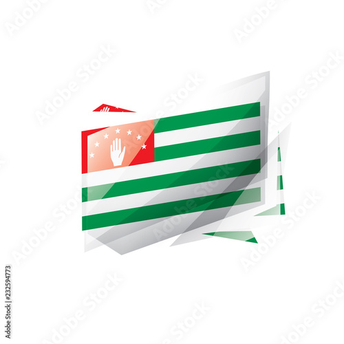 Abkhazia flag, vector illustration on a white background.