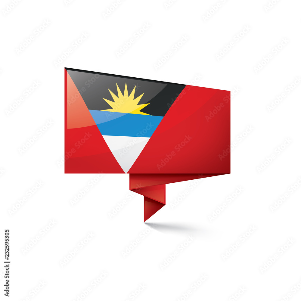 Antigua and Barbuda flag, vector illustration on a white background Antigua and Barbuda flag, vector illustration on a white background