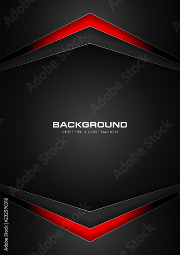 Abstract red and black color gradient contrast tech arrows background. Vector illustration corporate design