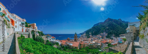 Panorama of the town of Amalfi, on the Amalfi coast of Italy