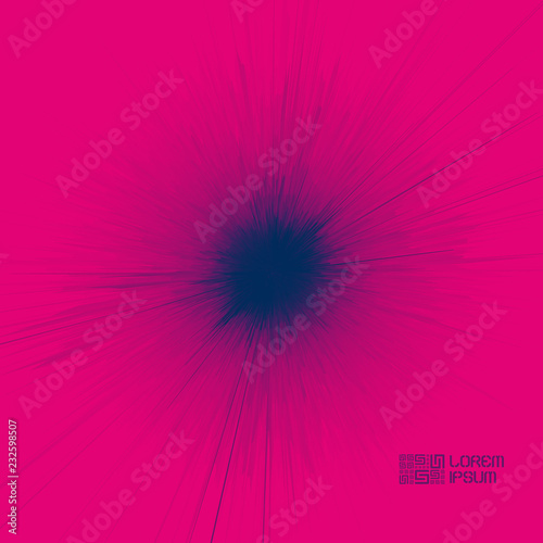Background with exploding rays. Abstract vector illustration with dynamic effect. Cover design template. Can be used for advertising, marketing and presentation.