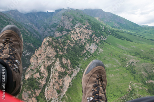 Paragliding from the first in the vast Caucasus.