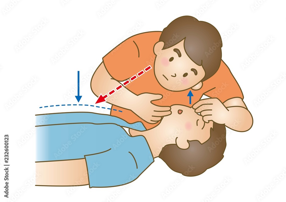応急手当イラスト86 救急蘇生法 人工呼吸 Stock Vector Adobe Stock