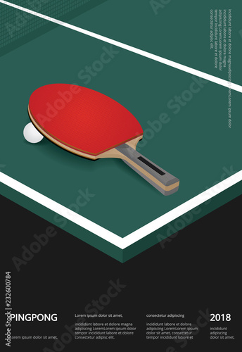 Pingpong Poster Template Vector Illustration