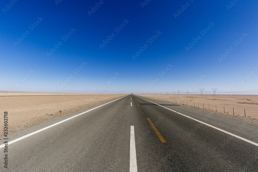 Desert roads, no man's land roads, under the sun