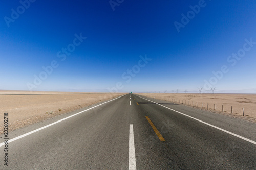 Desert roads, no man's land roads, under the sun