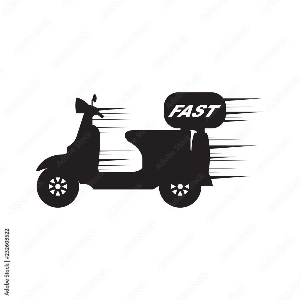 Motorcycle delivery service icon vector hi-res stock photography