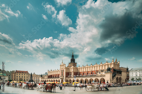 Krakow  Poland. Cloth Hall Building In Main Market Square In Clo