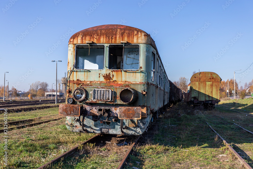 Old train on a railway siding