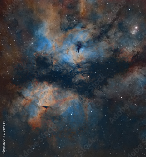 IC1318 the Butterfly nebula in colour photo