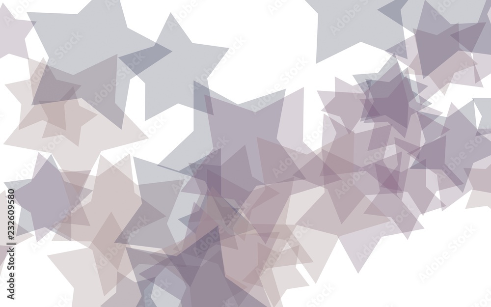 Multi Colored translucent stars on a white background. Red tones. 3D illustration Multi Colored translucent stars on a white background. Red tones. 3D illustration