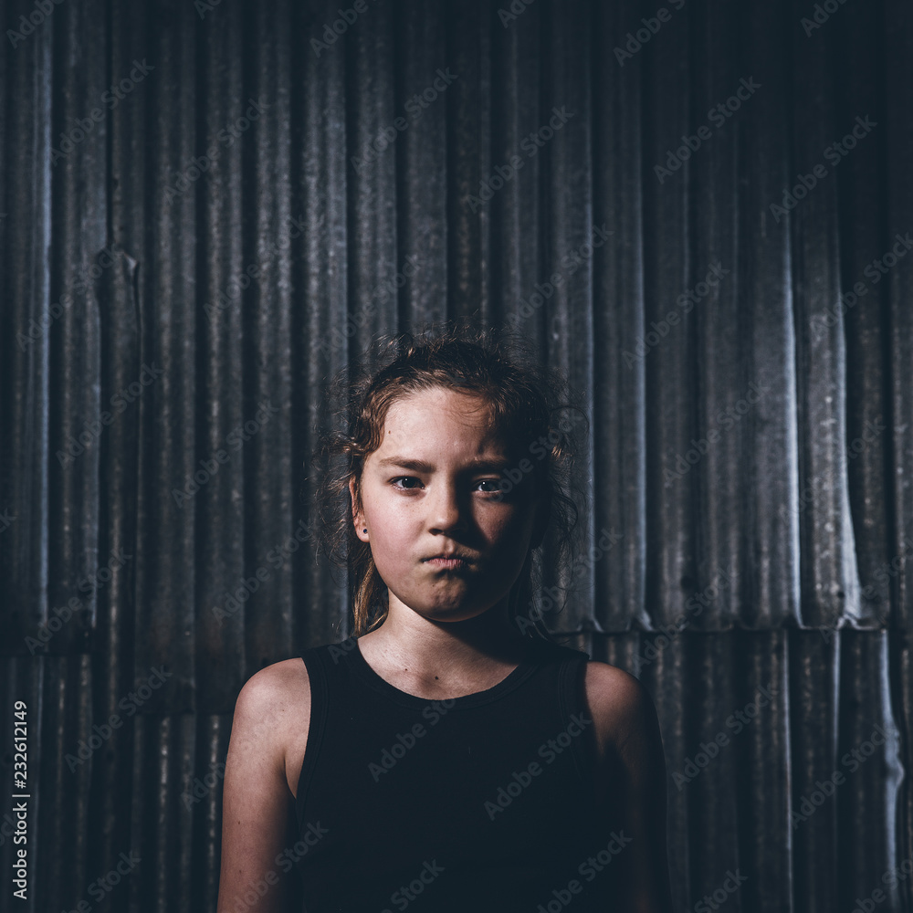 Determined and strong young girl Determined and strong young girl