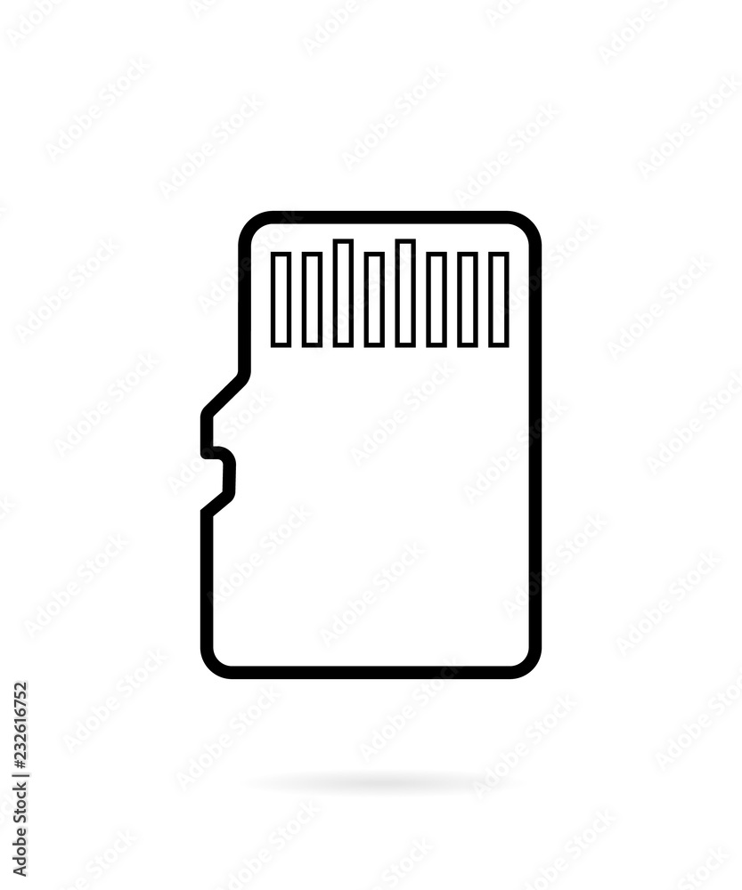 Sd Card Icon, Vector Logo Illustration, Pictogram Isolated on White. Stock  Vector - Illustration of micro, black: 92994009