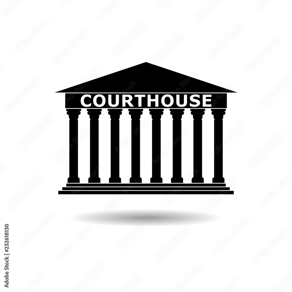 Black Courthouse building, Financial Building icon or logo