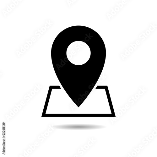 Black Location icon, GPS location Map pointer icon or logo
