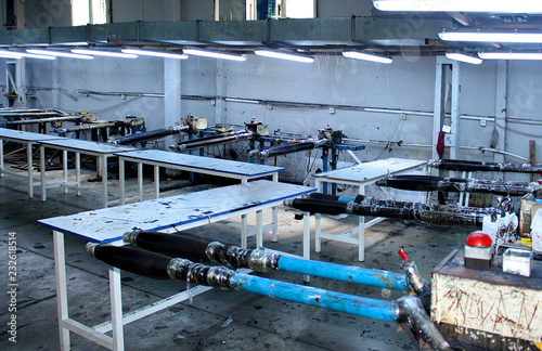 Deserted and traditional dyeing workshops and jeans